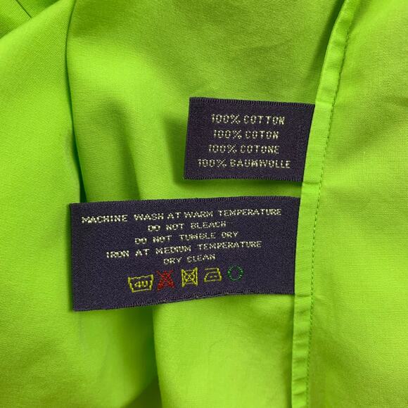 RALPH LAUREN Collection Size 8 Chartreuse Cotton French Cuff Shirt - Picture 4 of 5